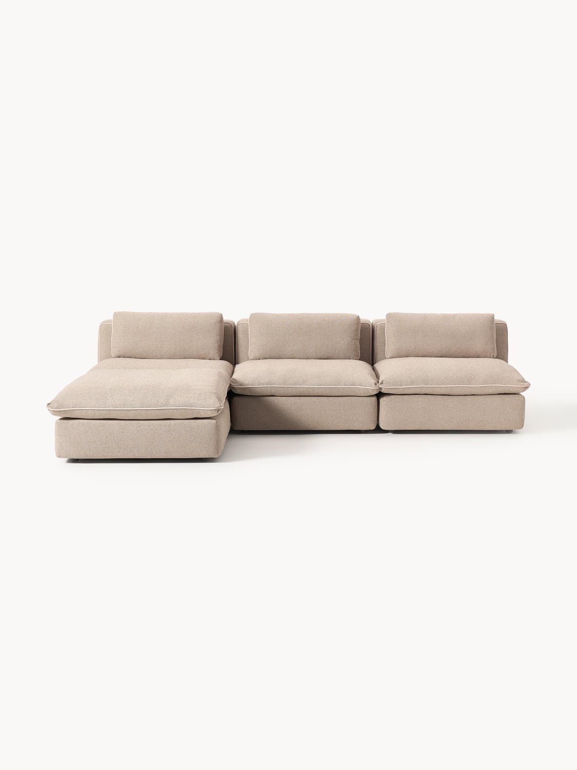 Felix Modular Sofa with Ottoman (left/right) — Warm Grey