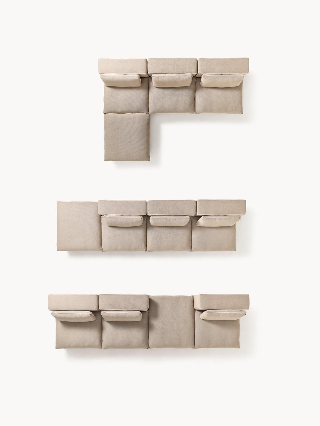 Felix Modular Sofa with Ottoman (left/right) — Warm Grey