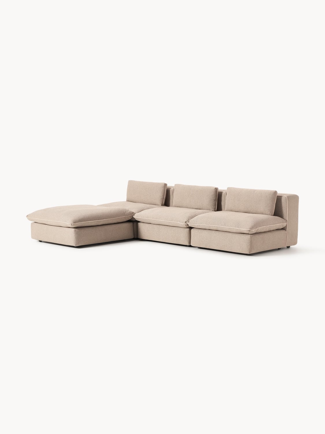 Felix Modular Sofa with Ottoman (left/right) — Warm Grey