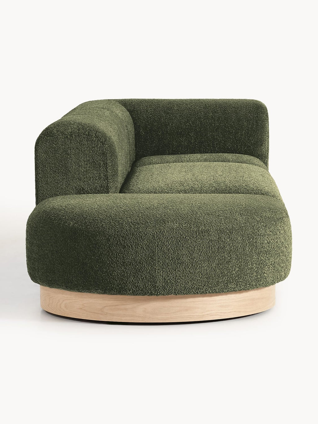Natalie Modular Ottoman in Teddy Bouclé with Ottoman (left/right) — Khaki