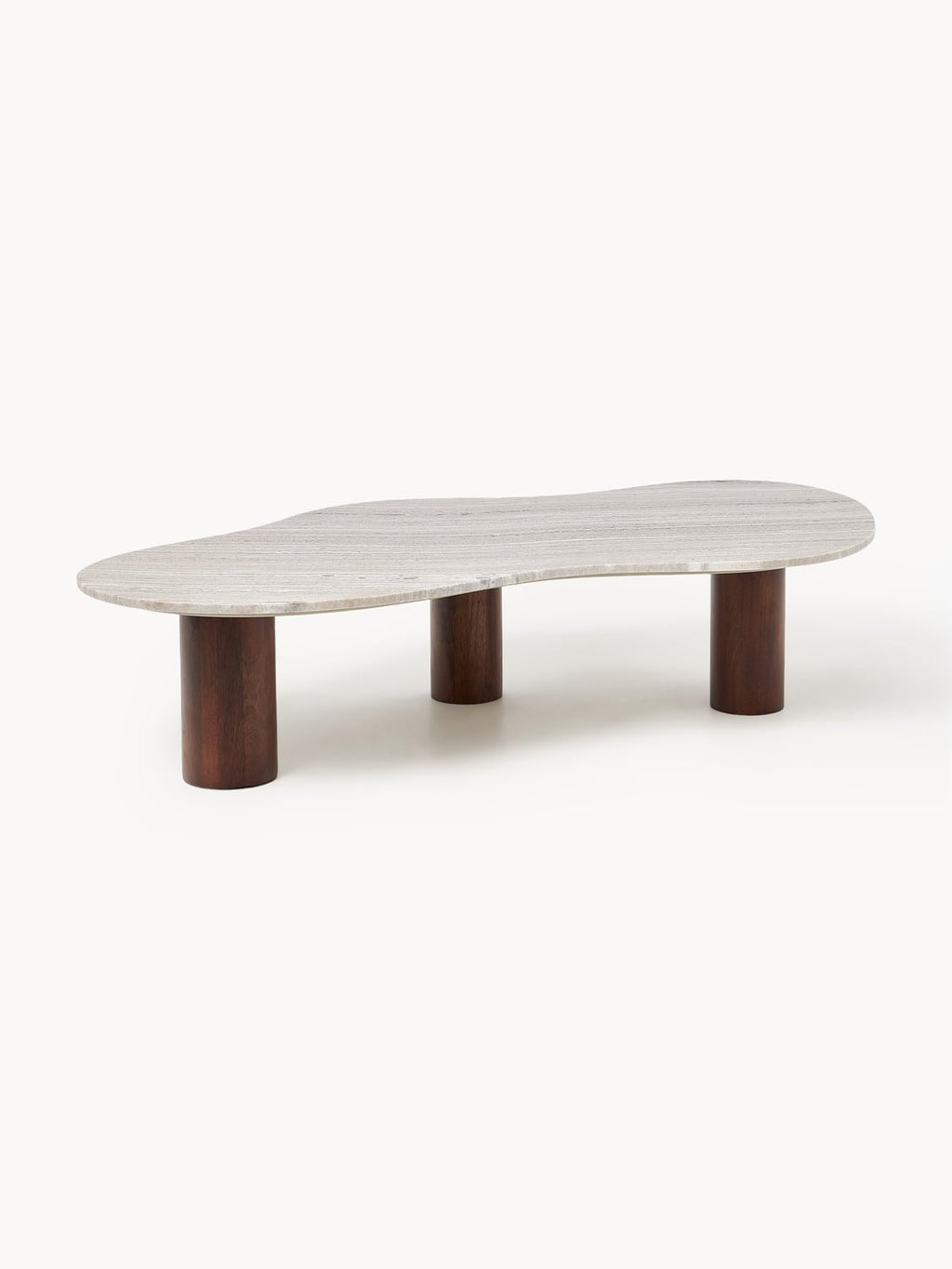 Naruto Marble-Coffee Table in Organic Form — Pearl Grey
