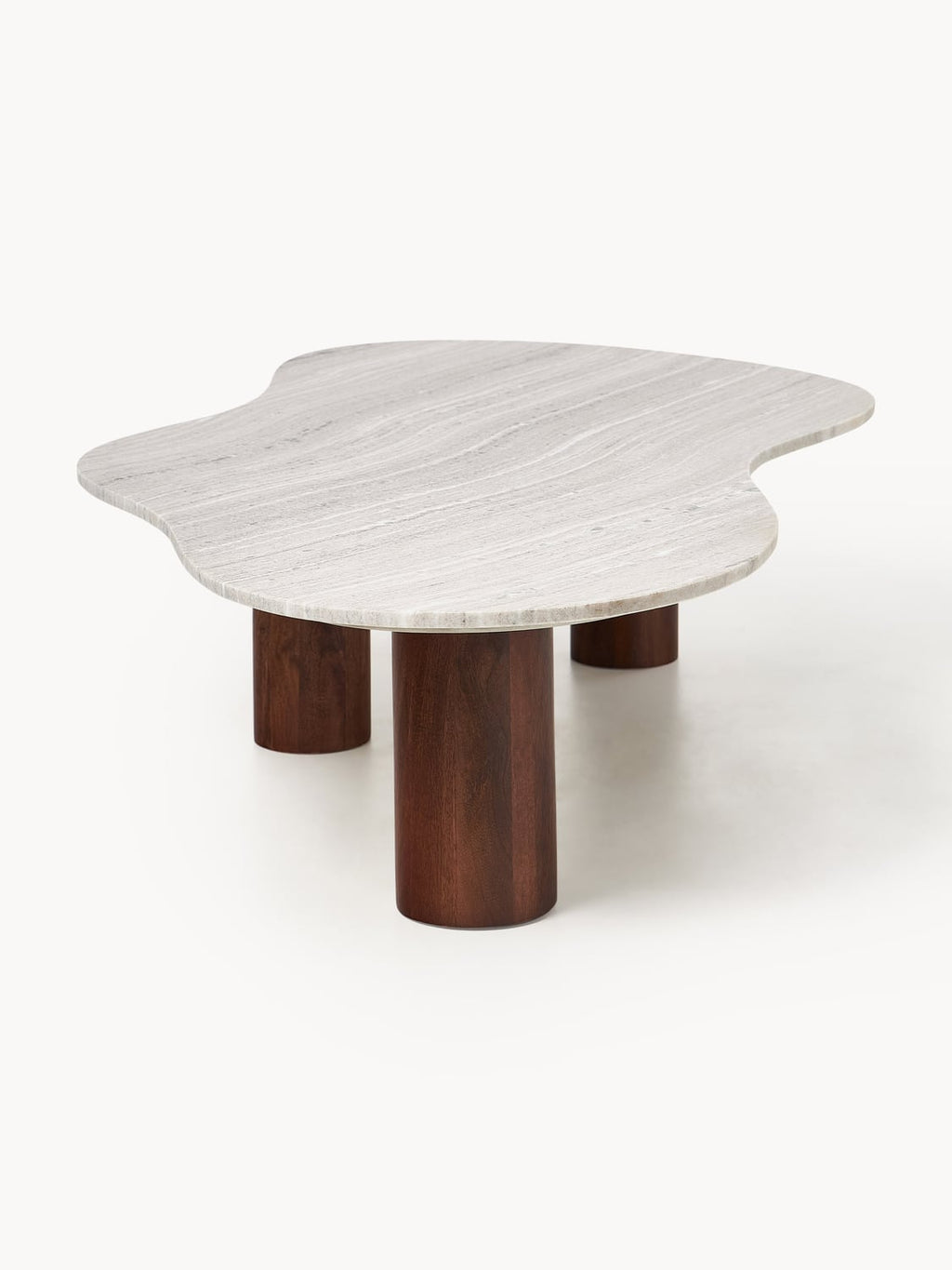 Naruto Marble-Coffee Table in Organic Form — Pearl Grey