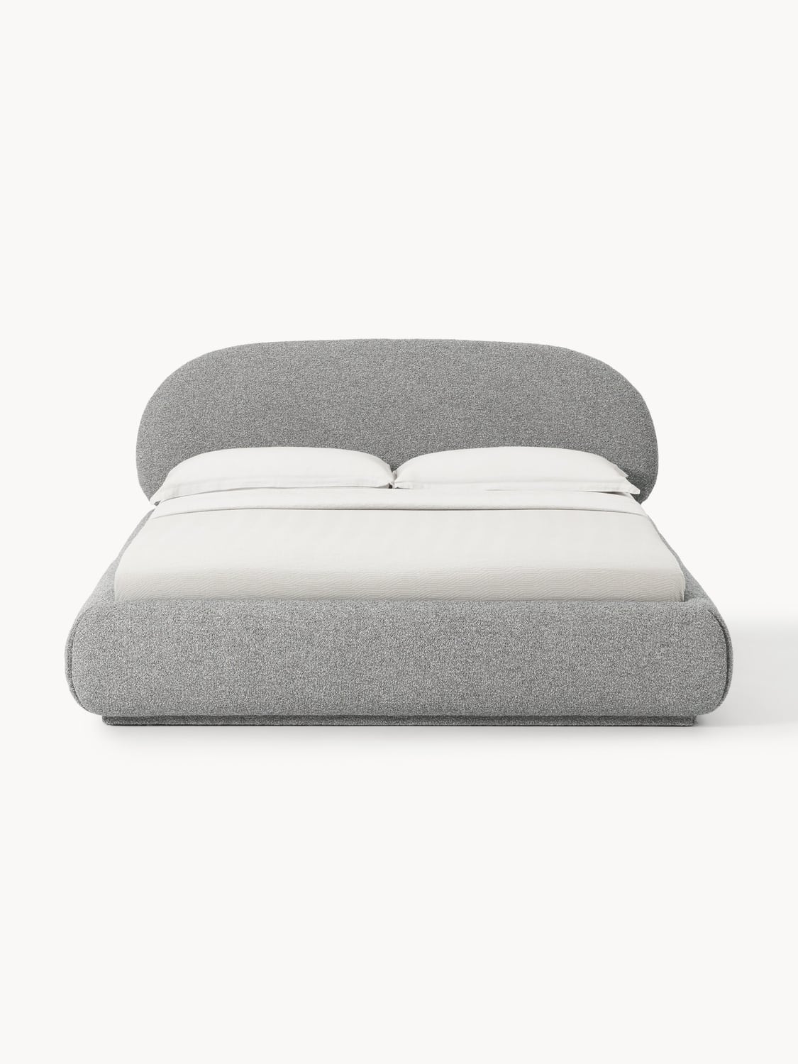 Alba Bouclé Upholstered Bed with Storage — Lilac