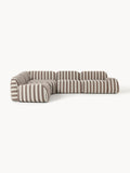 Wolke Modular Striped Corner Sofa (4-seater) — Greige