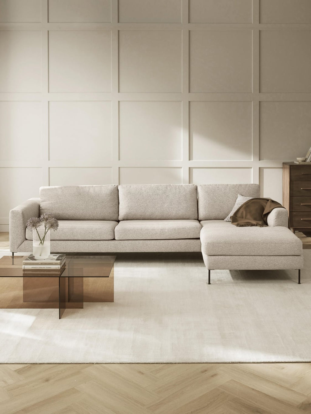 Cucita Corner Sofa (4-seater) — Light Grey