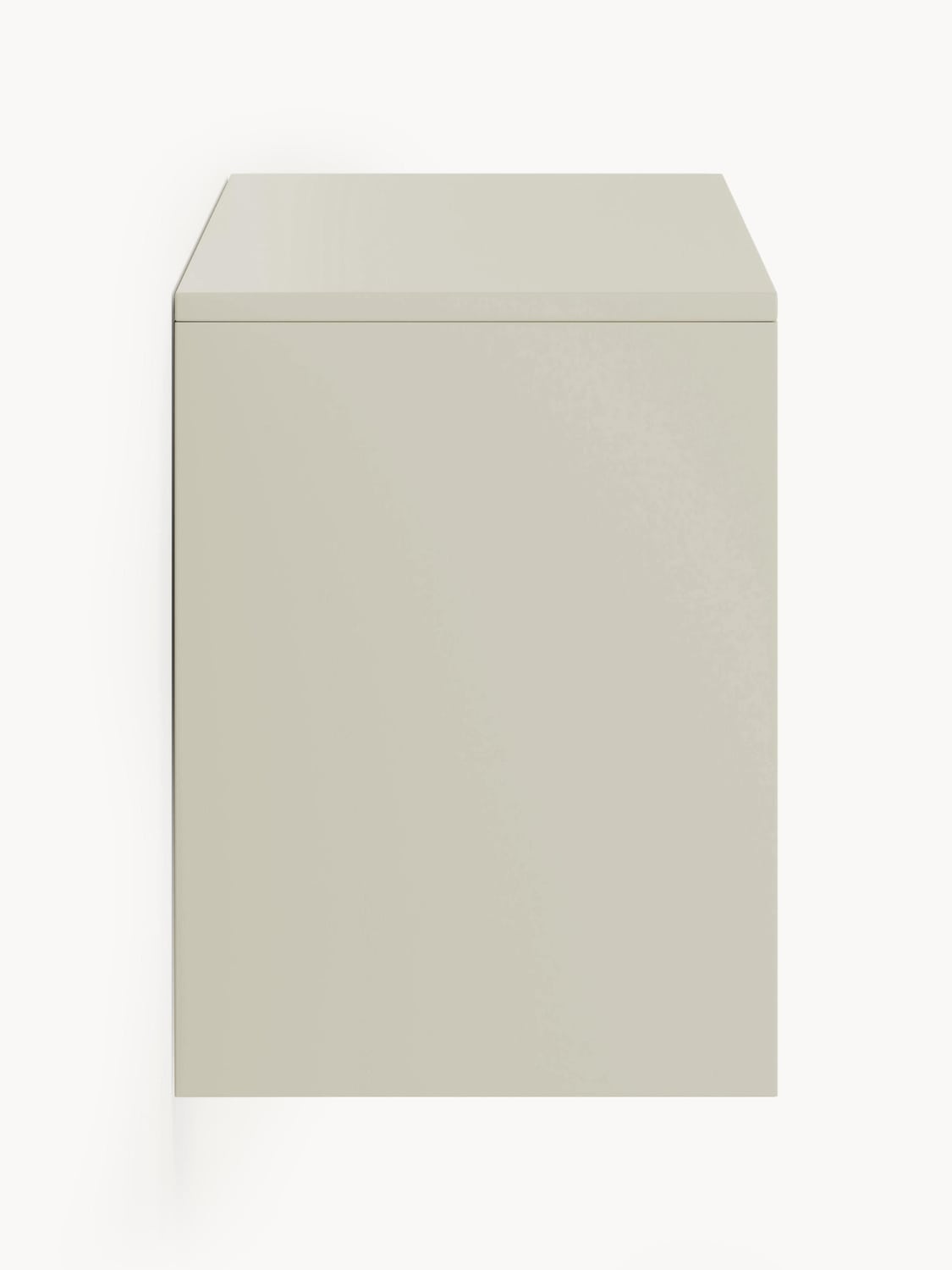 Shea Wall-Mounted Shoe Cabinet with Folding Compartments and Fluted Front — Light Grey