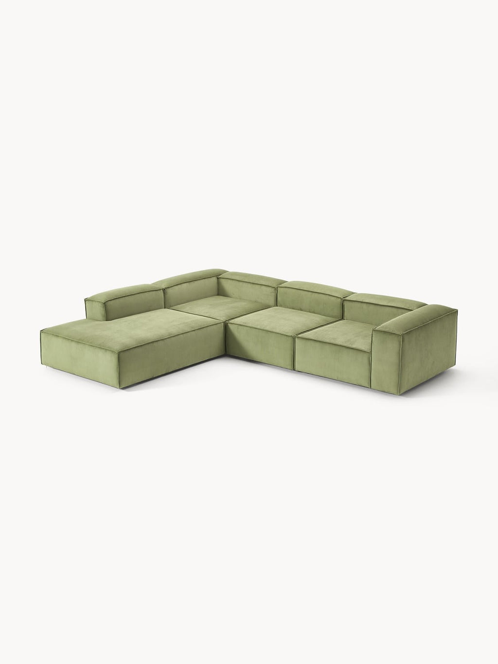 Lennon Modular XL Corner Sofa (4-seater) in Corduroy — Mushroom