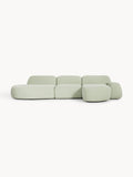 Wolke Modular Bouclé Corner Sofa (4-seater) with Chaise Longue — Dove Grey