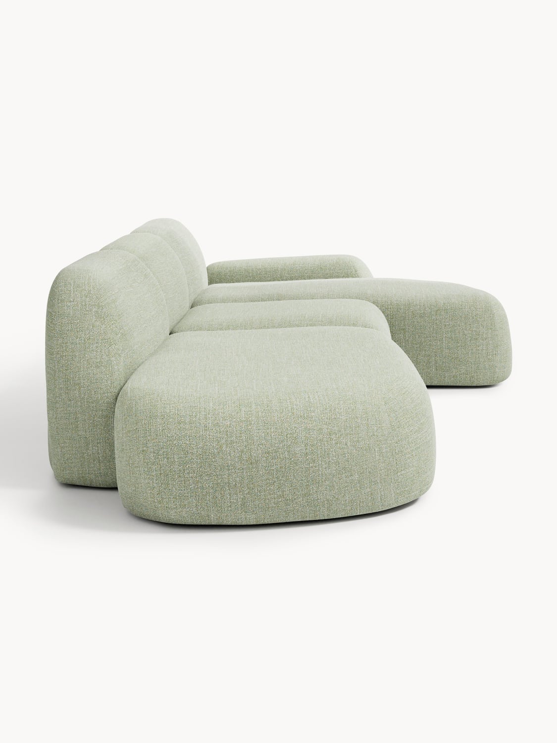 Wolke Modular Bouclé Corner Sofa (4-seater) with Chaise Longue — Dove Grey