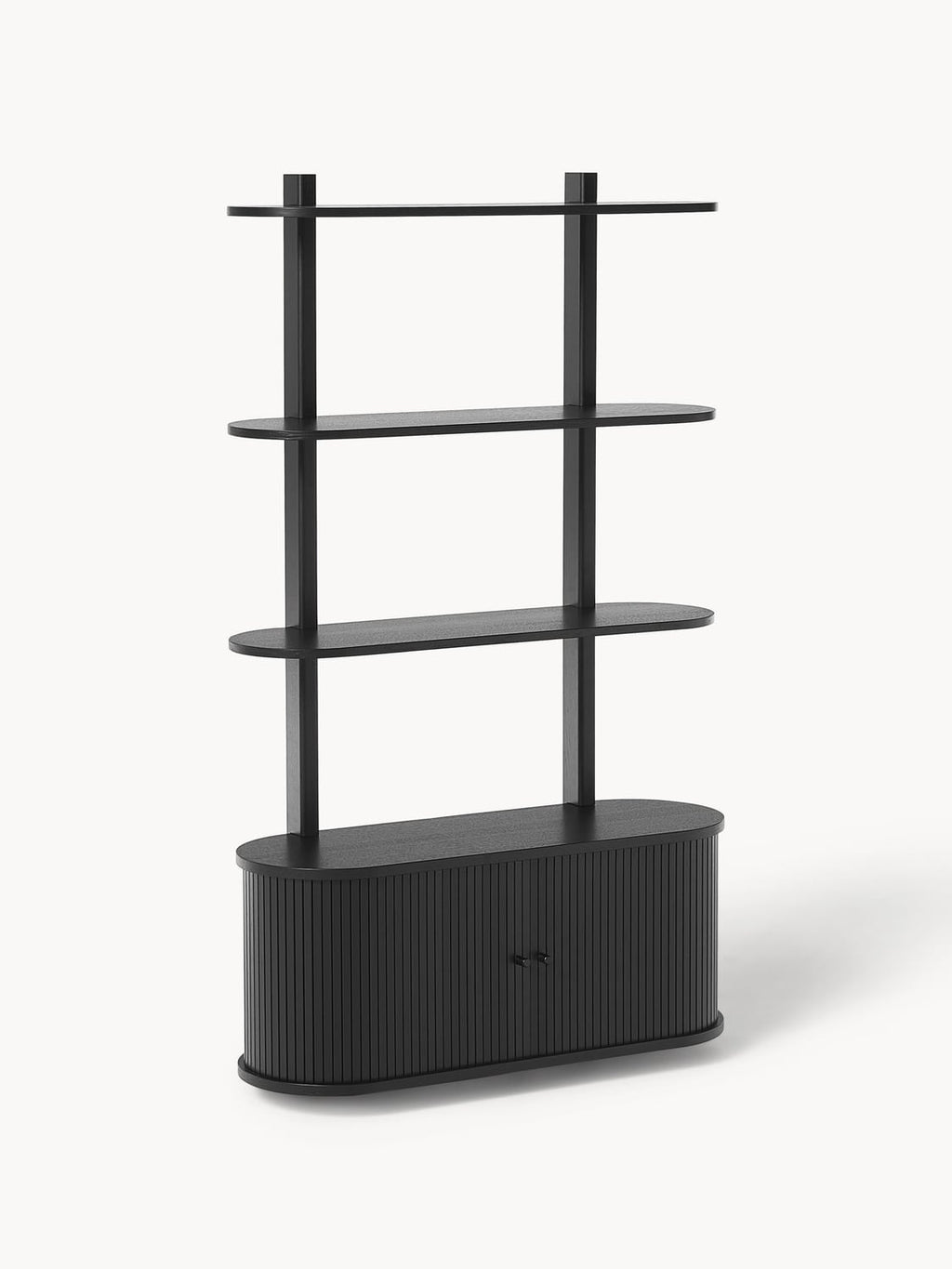 Calary Wall Shelf with Fluted Front — Slate Grey