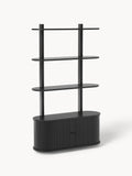 Calary Wall Shelf with Fluted Front — Slate Grey
