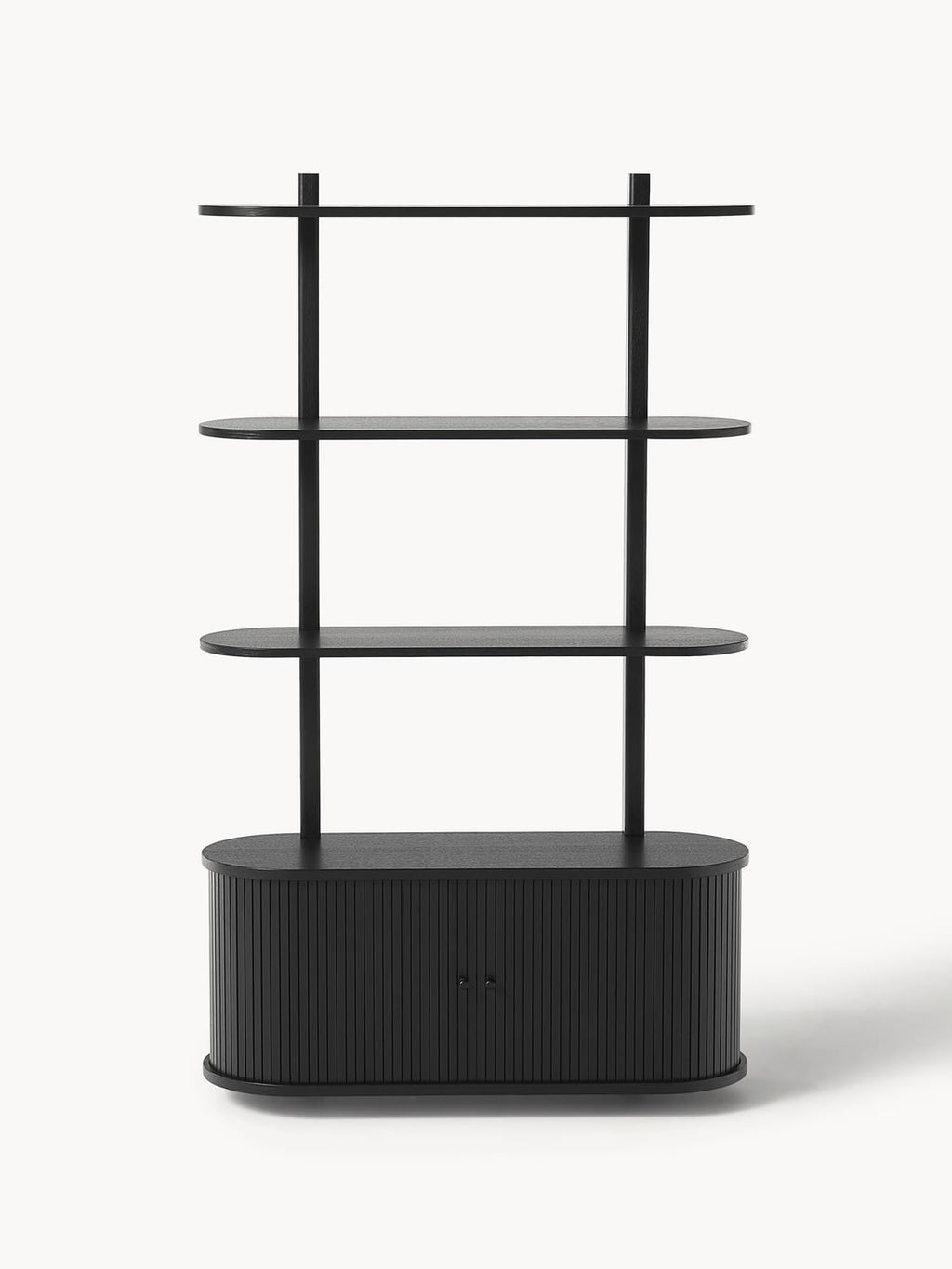 Calary Wall Shelf with Fluted Front — Slate Grey