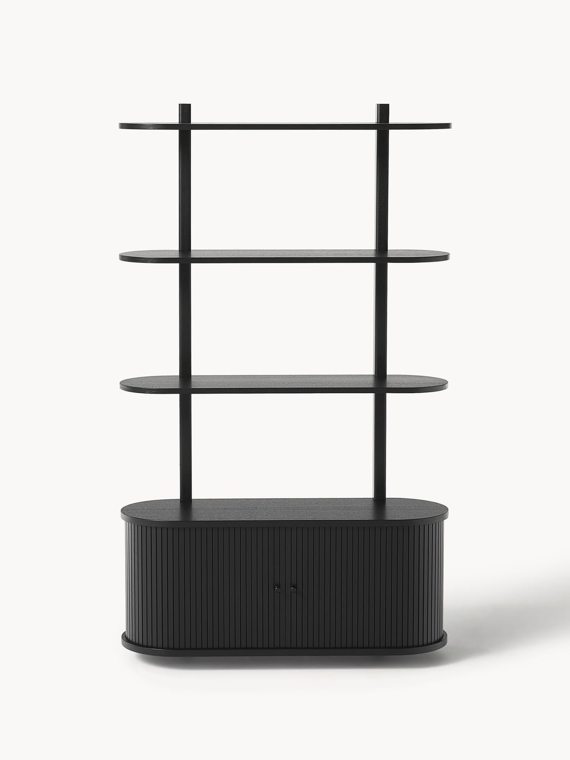 Calary Wall Shelf with Fluted Front — Slate Grey