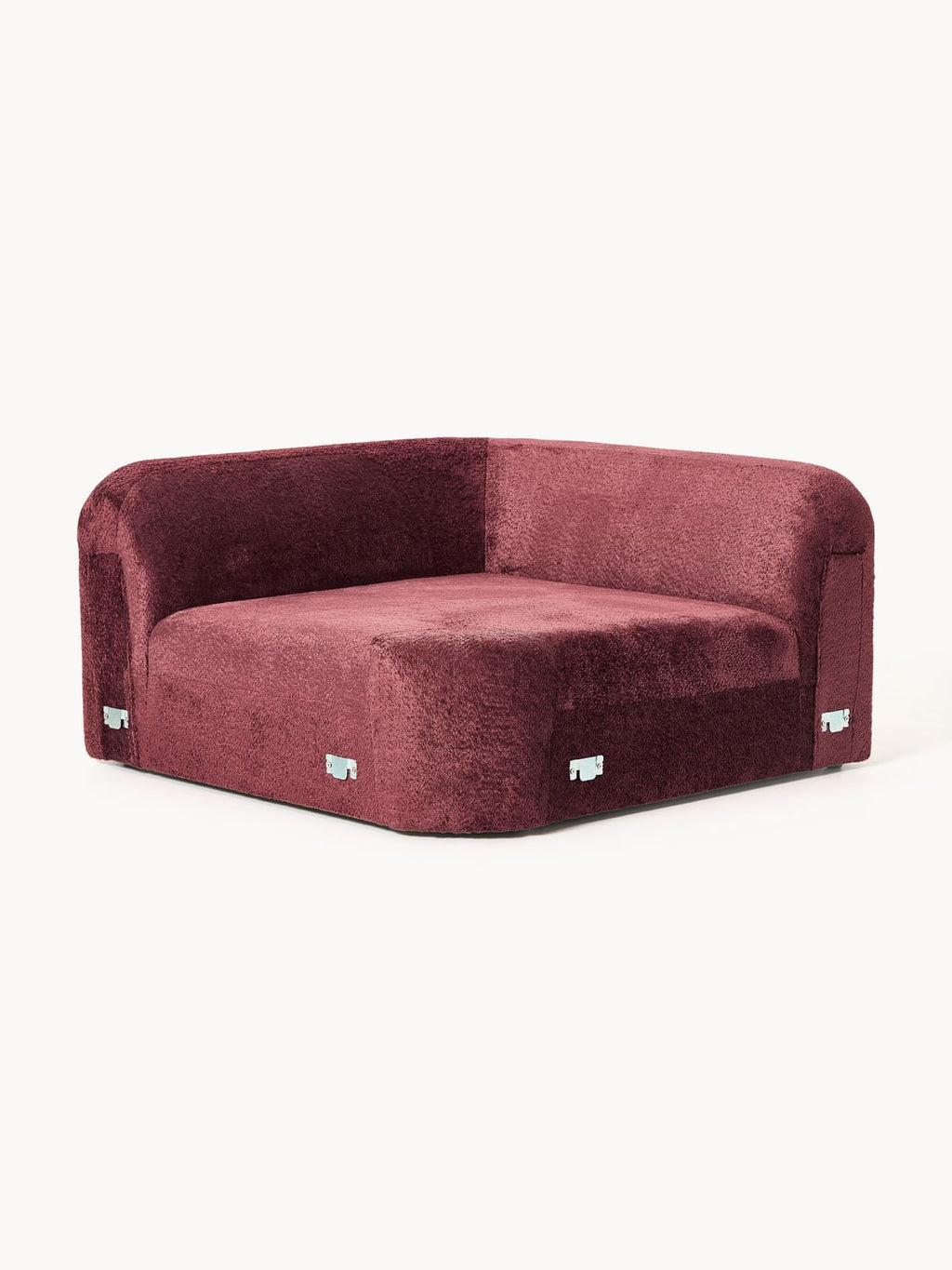 Wolke Round Teddy Bouclé Corner Module — Brown