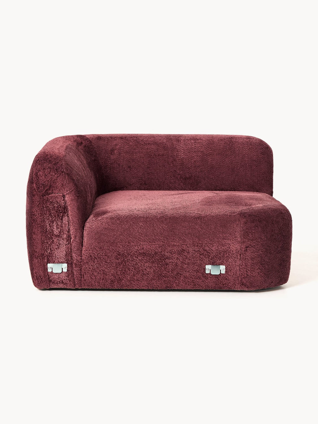 Wolke Round Teddy Bouclé Corner Module — Brown