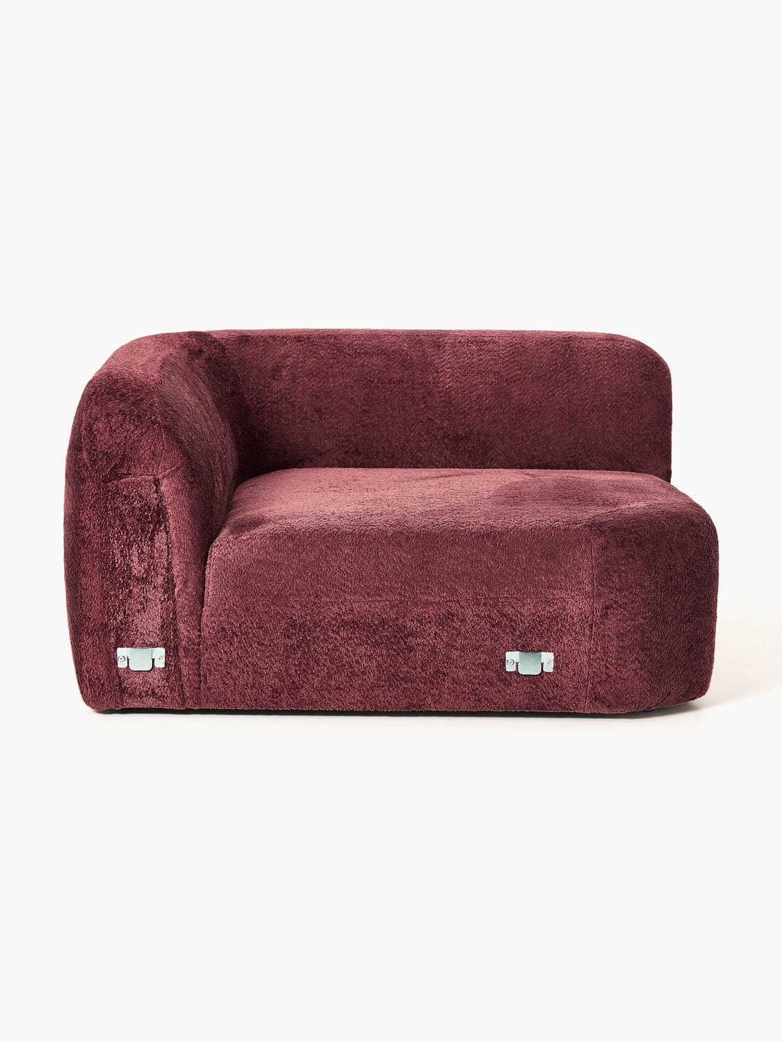 Wolke Round Teddy Bouclé Corner Module — Brown