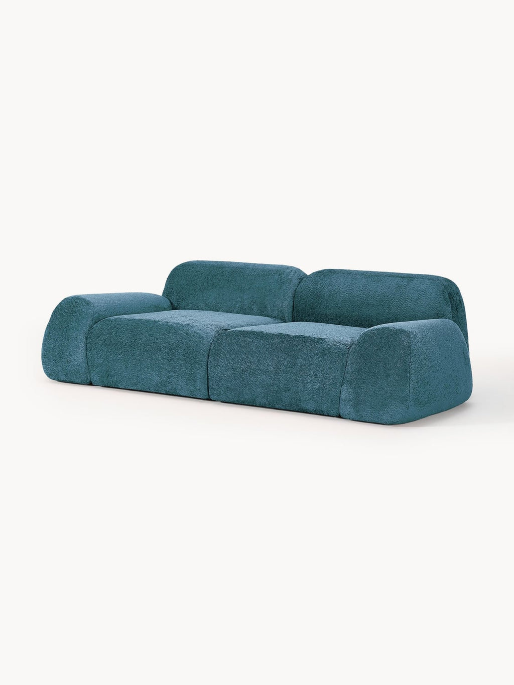 Wolke Modular Teddy Bouclé Sofa (3-seater) — Teal