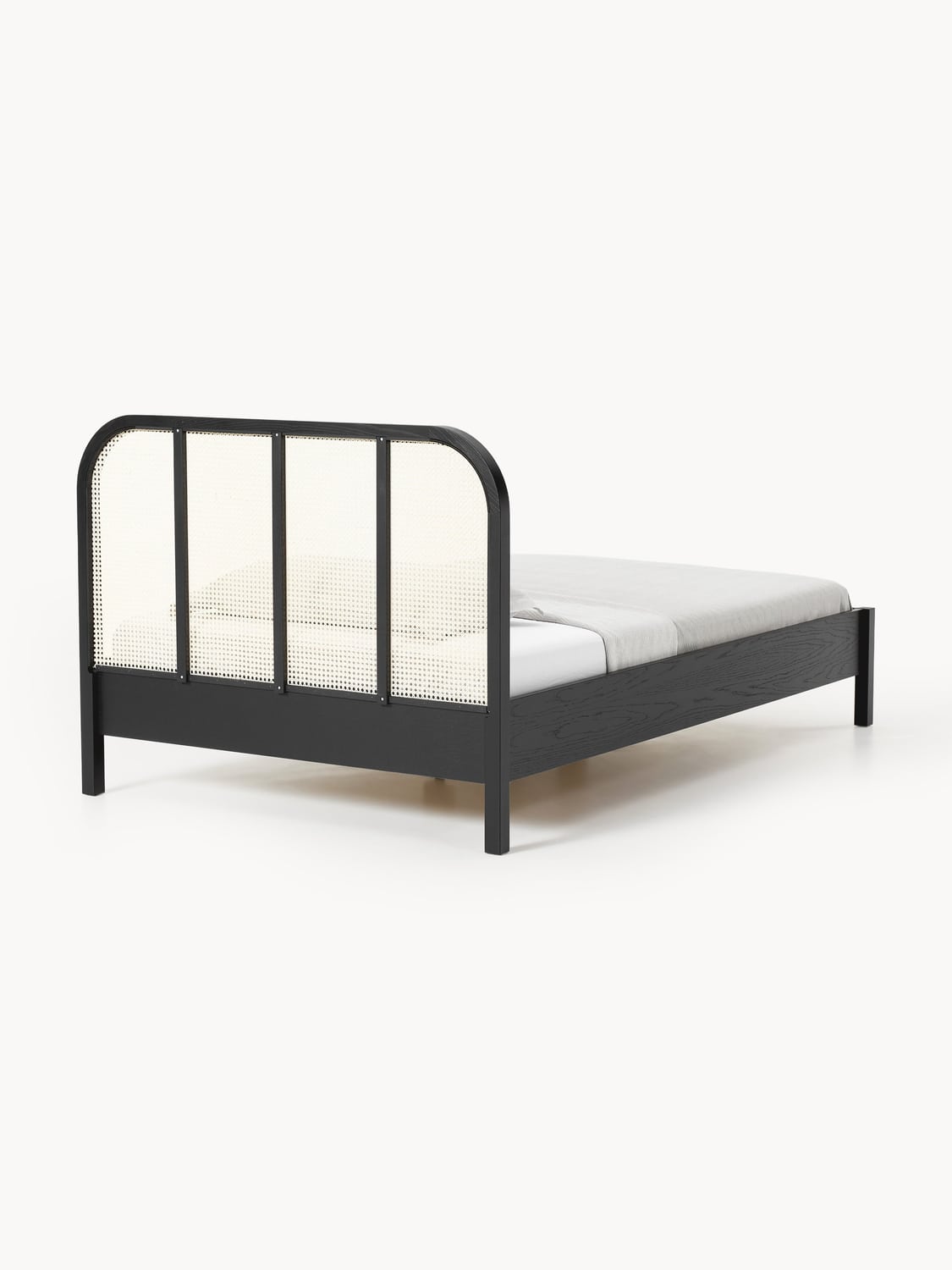 Jones Wood-Single Bed with Headboard in Viennese Cane — Sage