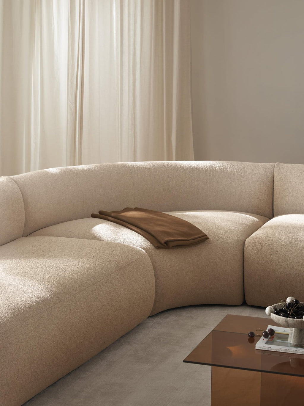 Sofia Round Bouclé Corner Module — Off-White