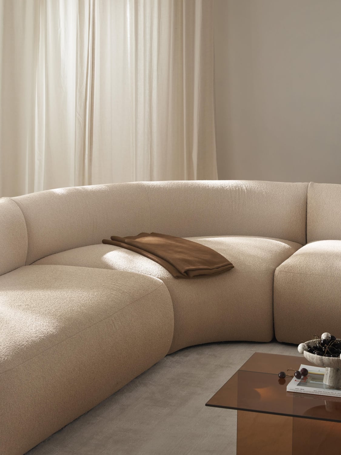 Sofia Round Bouclé Corner Module — Off-White