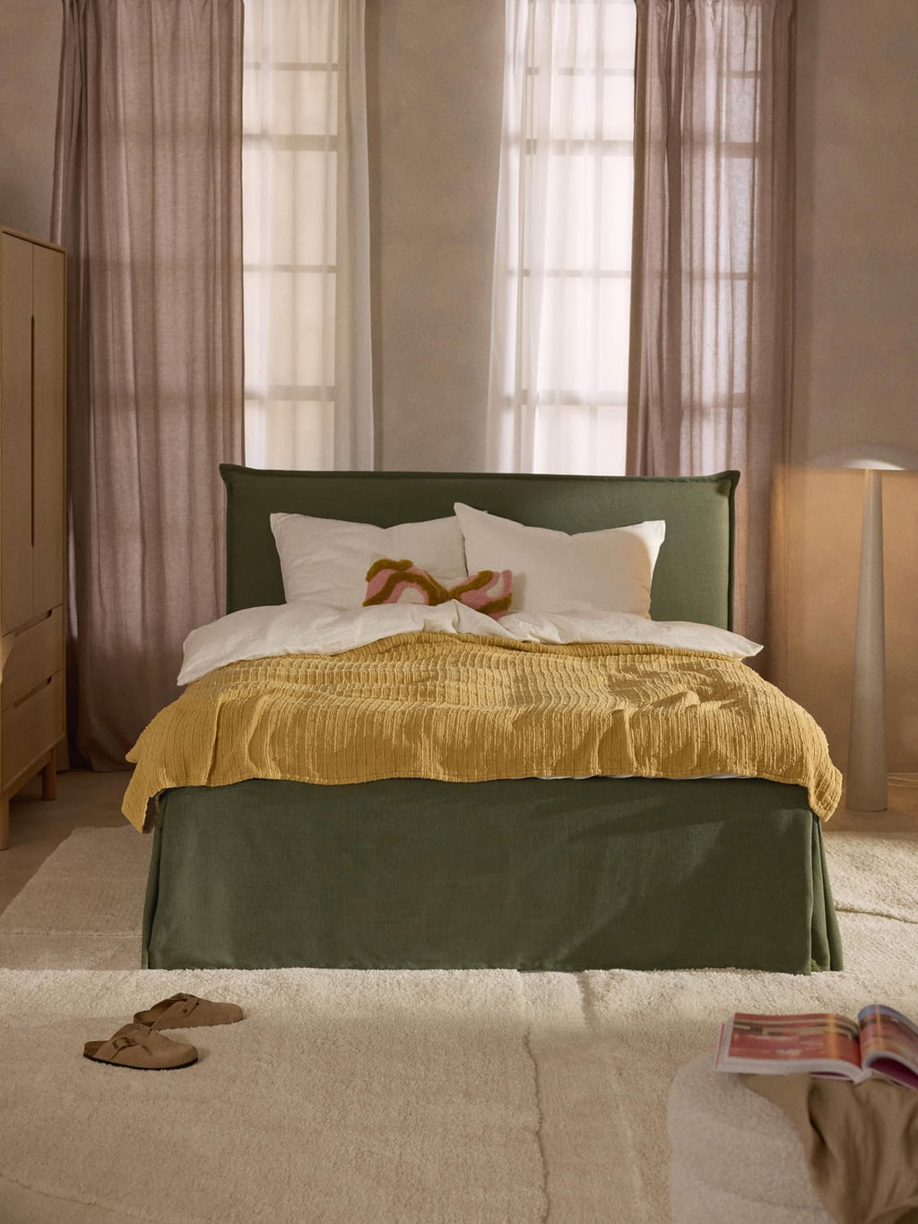 Viola Box-Spring Bed — Taupe