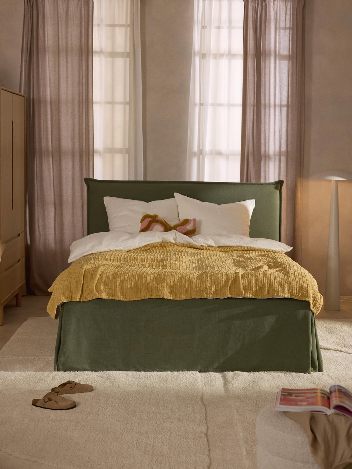 Viola Box-Spring Bed — Taupe