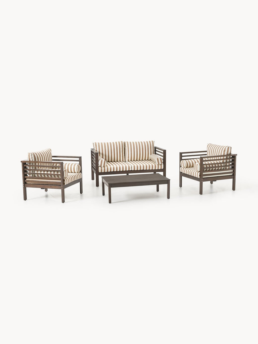 Bo Garden Lounge Set in Acacia, set of 4 — Sand Beige