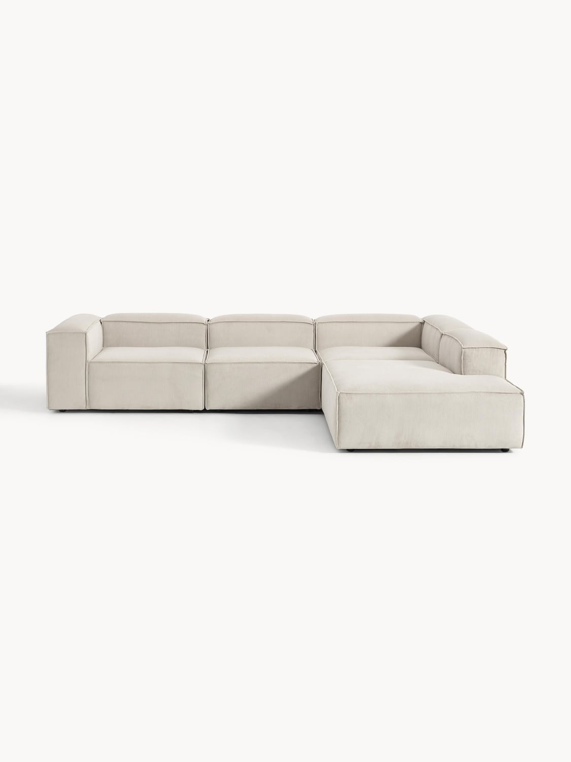 Lennon Modular XL Corner Sofa (4-seater) in Corduroy — Light Grey