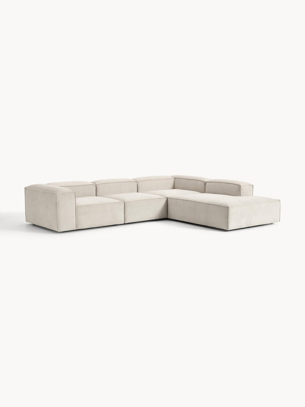 Lennon Modular XL Corner Sofa (4-seater) in Corduroy — Light Grey