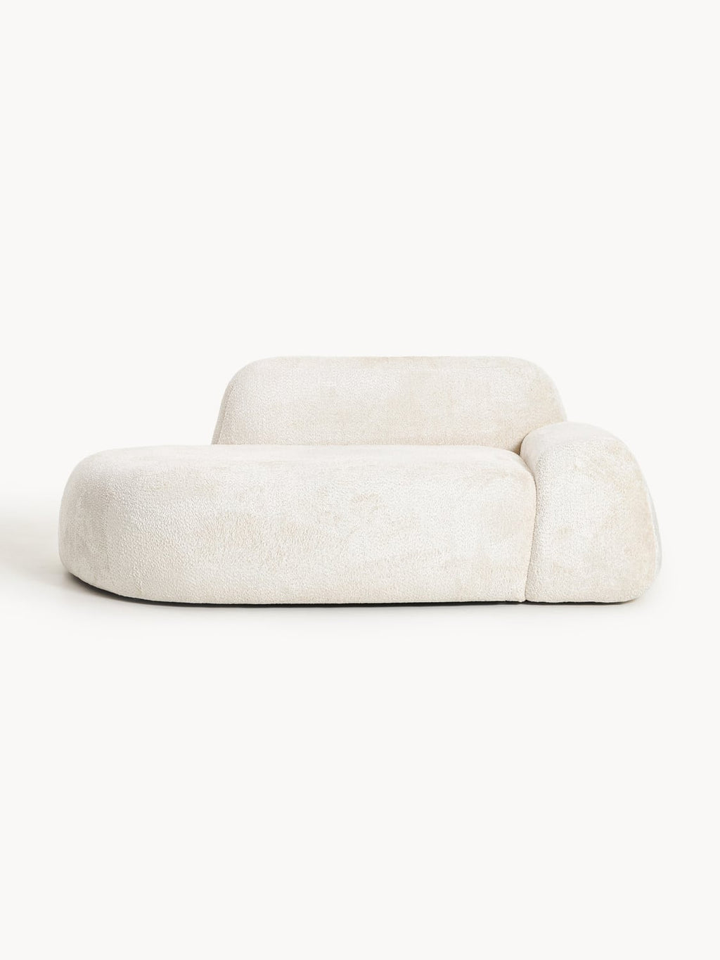 Wolke Teddy Bouclé Sofa (2-seater) with Chaise Longue — Off-White