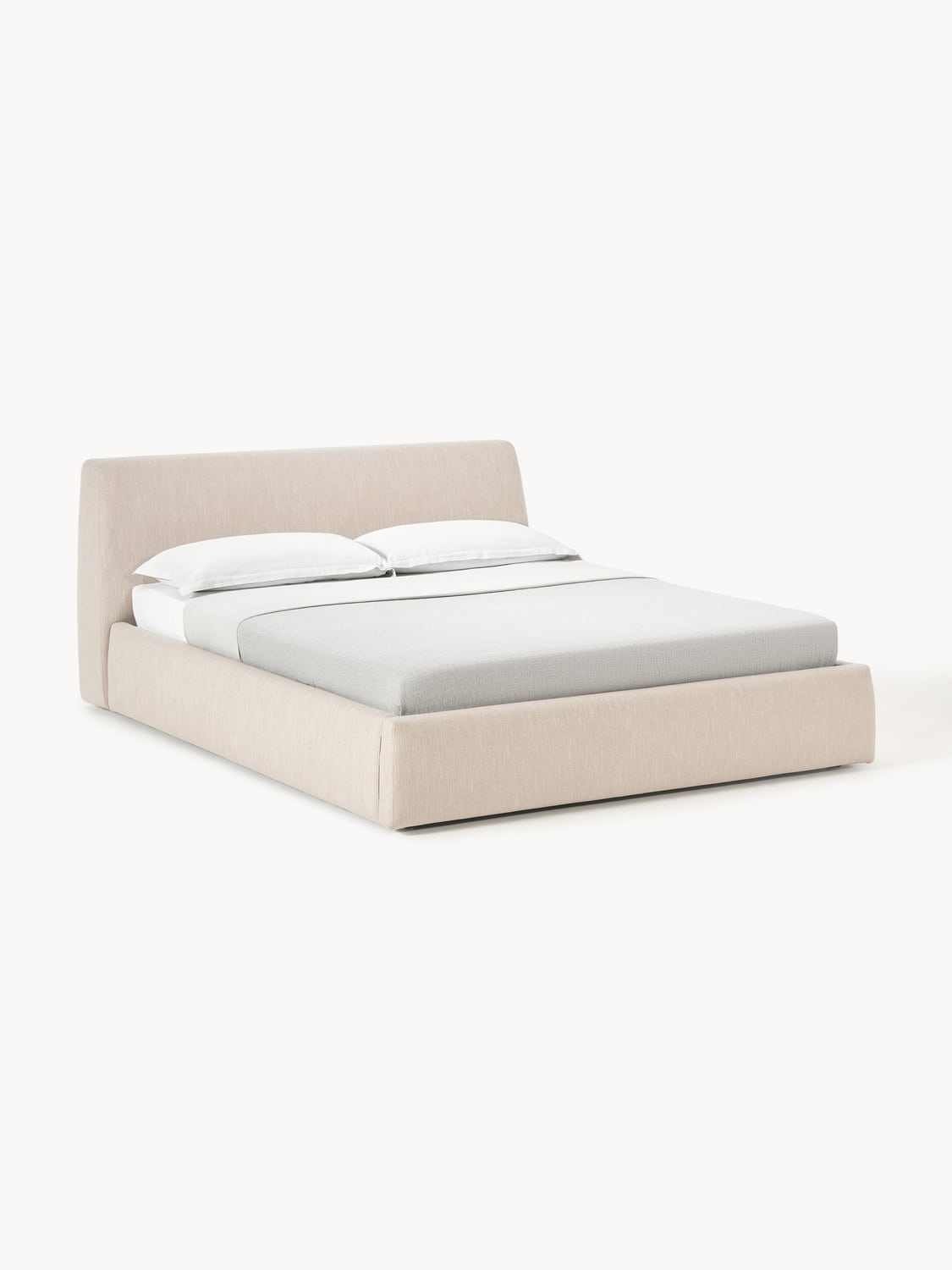 Cloud Upholstered Bed — Light Grey