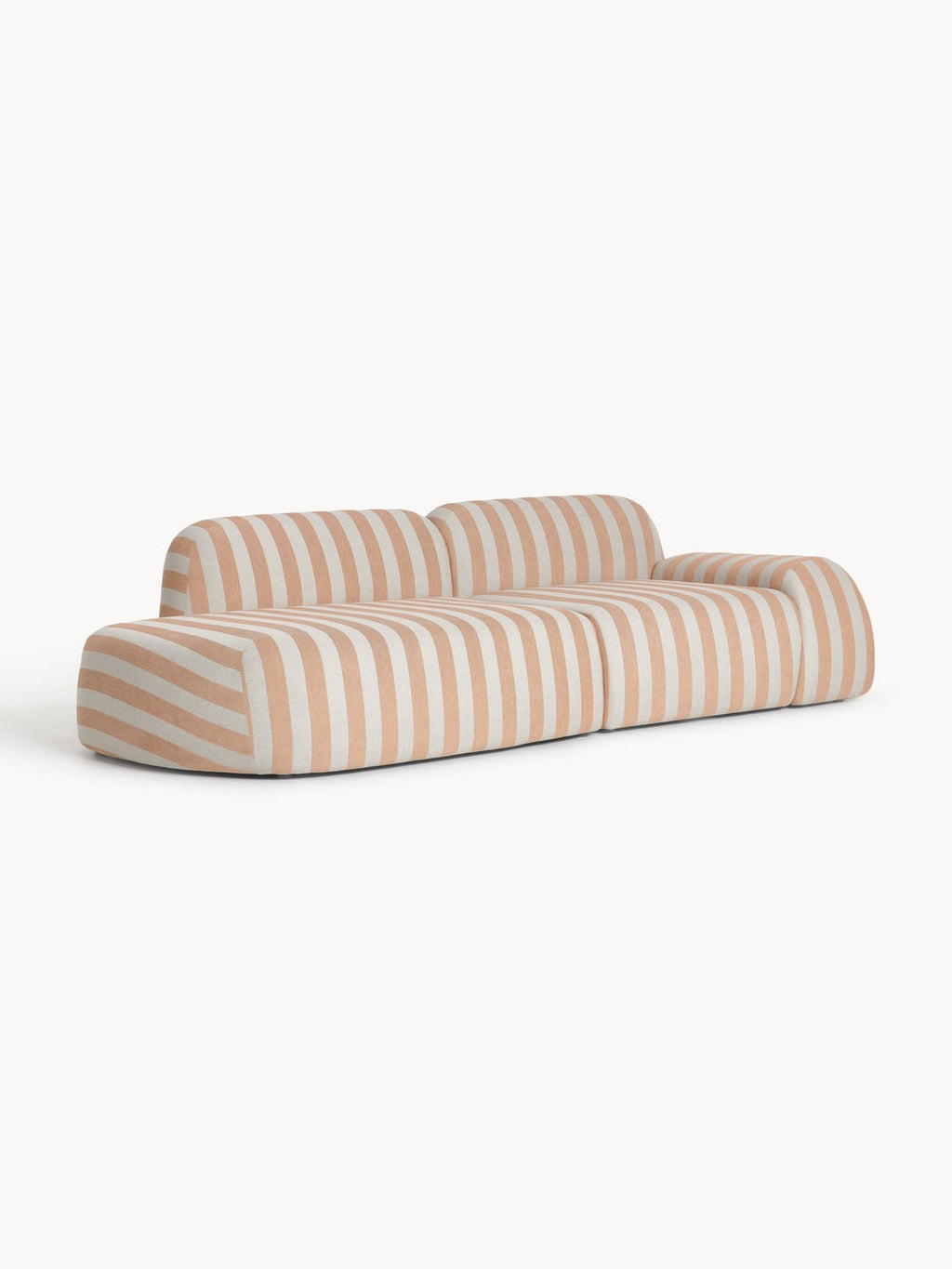 Wolke Modular Striped Sofa (3-seater) — Beige
