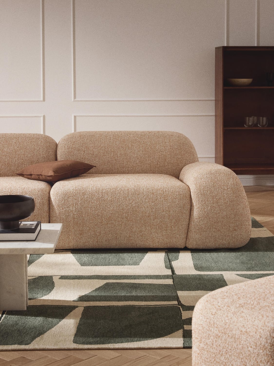 Wolke Bouclé Corner Module — Beige