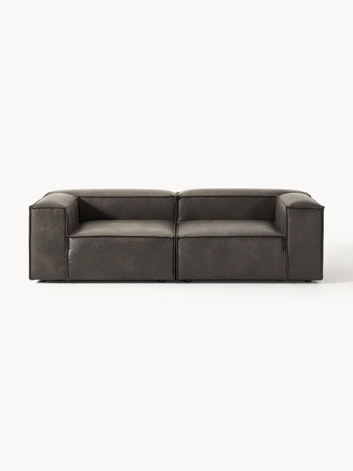 Lennon Modular Sofa (3-seater) in Leather — Anthracite