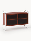 Robyn Metal-Sideboard with Glass-Front — Chocolate