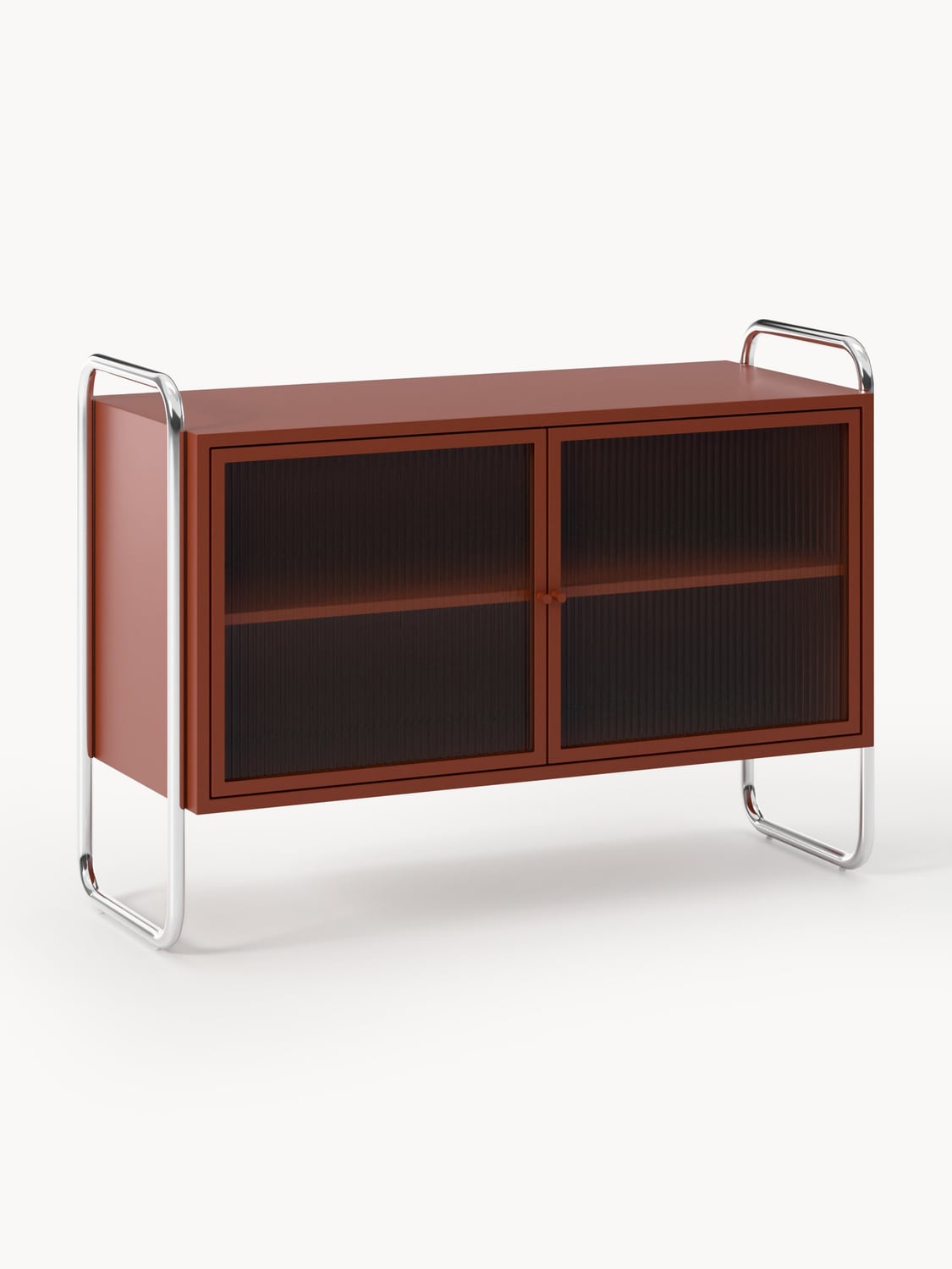 Robyn Metal-Sideboard with Glass-Front — Chocolate