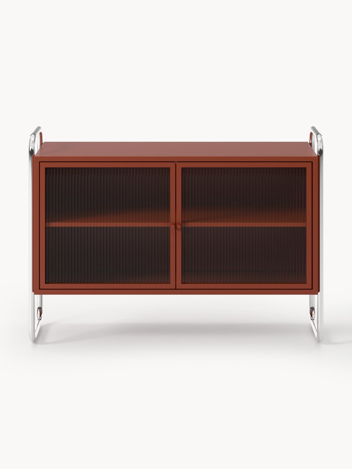 Robyn Metal-Sideboard with Glass-Front — Chocolate