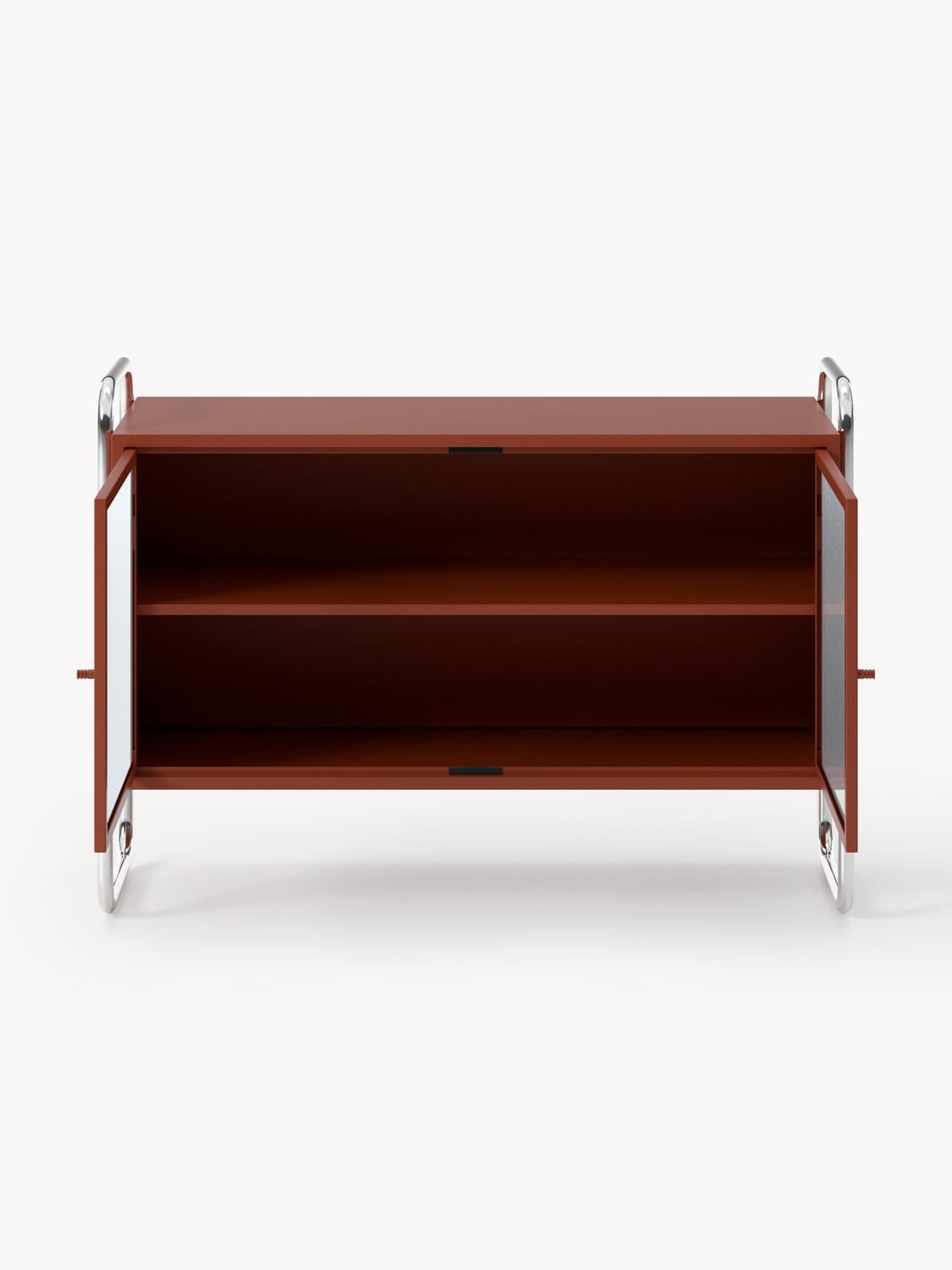 Robyn Metal-Sideboard with Glass-Front — Chocolate
