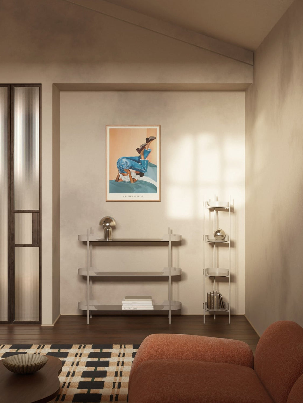 Taru Metal-Shelving Unit — Light Grey