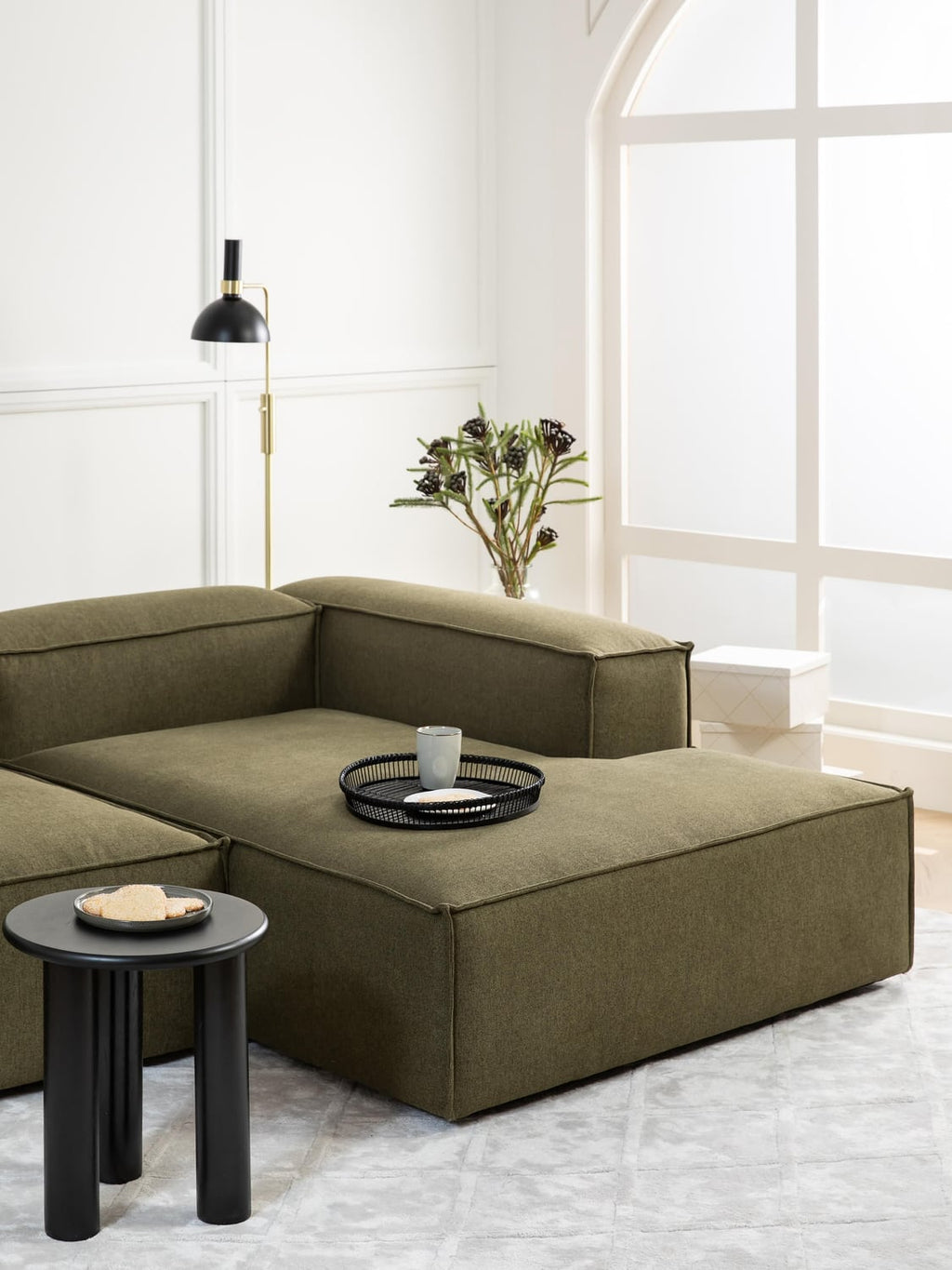 Lennon Ottoman Corner Module — Olive