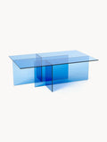 Anouk Glass-Coffee Table, B 102 cm — Light Blue