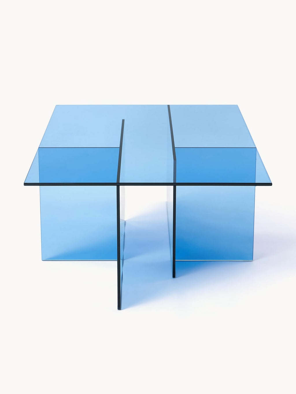 Anouk Glass-Coffee Table, B 102 cm — Light Blue