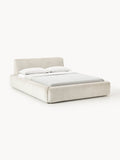 Melva Upholstered Bed with Storage — Light Grey