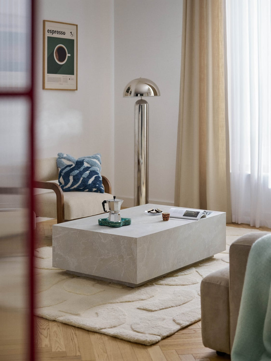 Lesley Coffee Table with Travertine Effect