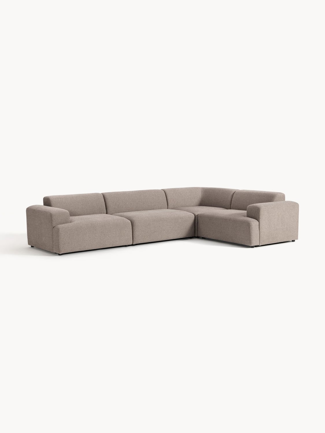 Melva Large Corner Sofa (4-seater) — Greige