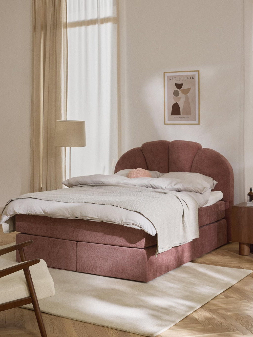Romia Box-Spring Bed — Taupe