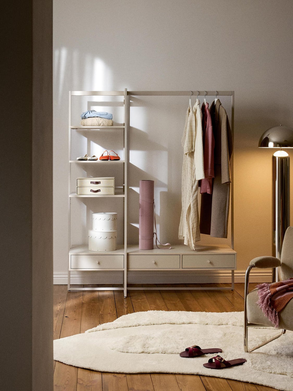 Pacey Open Wardrobe — Light Grey