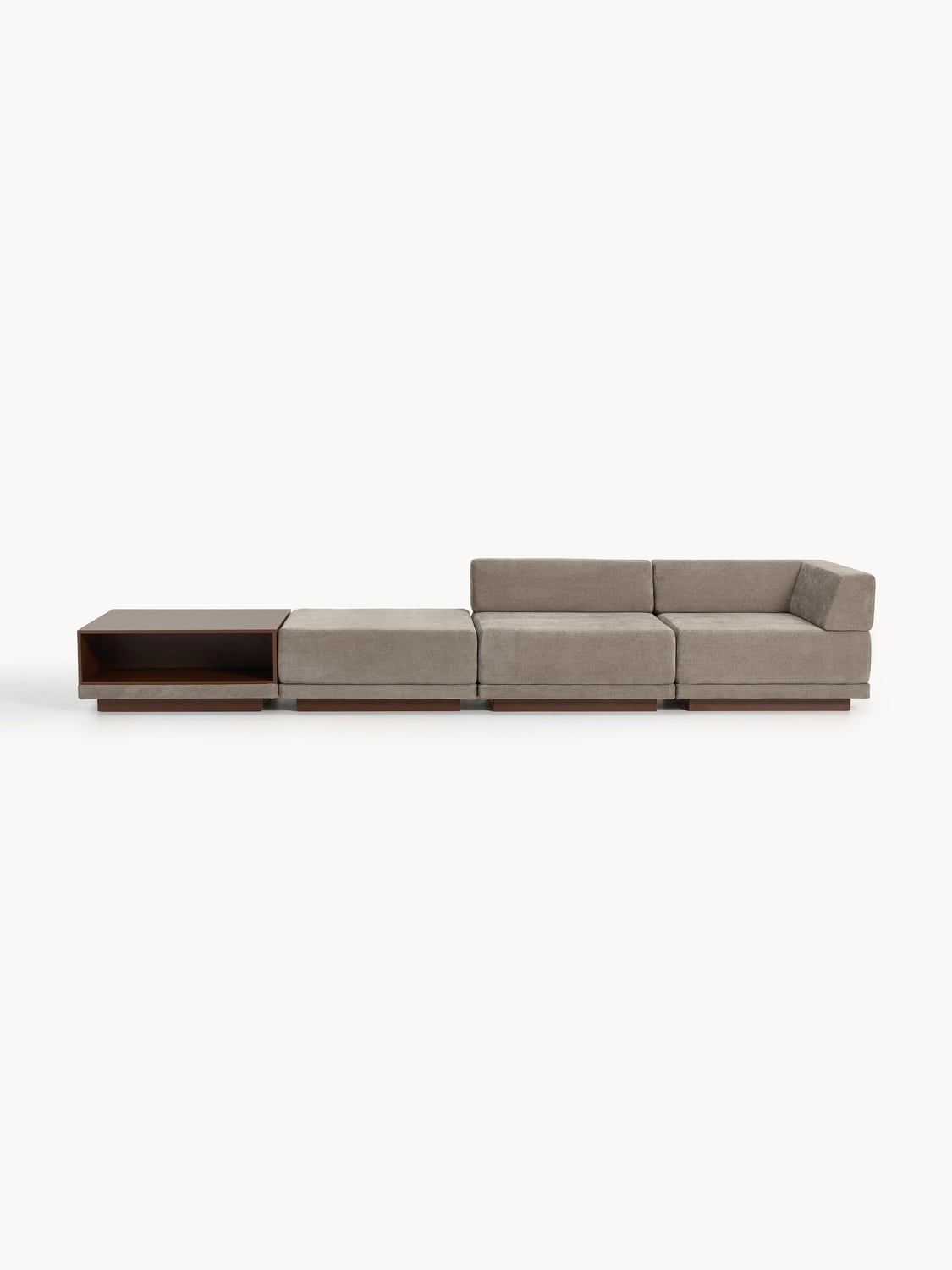 Colin Modular Sofa (4-seater) with Coffee Table & Ottoman — Taupe