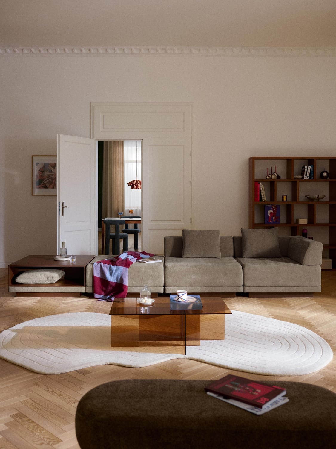 Colin Modular Sofa (4-seater) with Coffee Table & Ottoman — Taupe