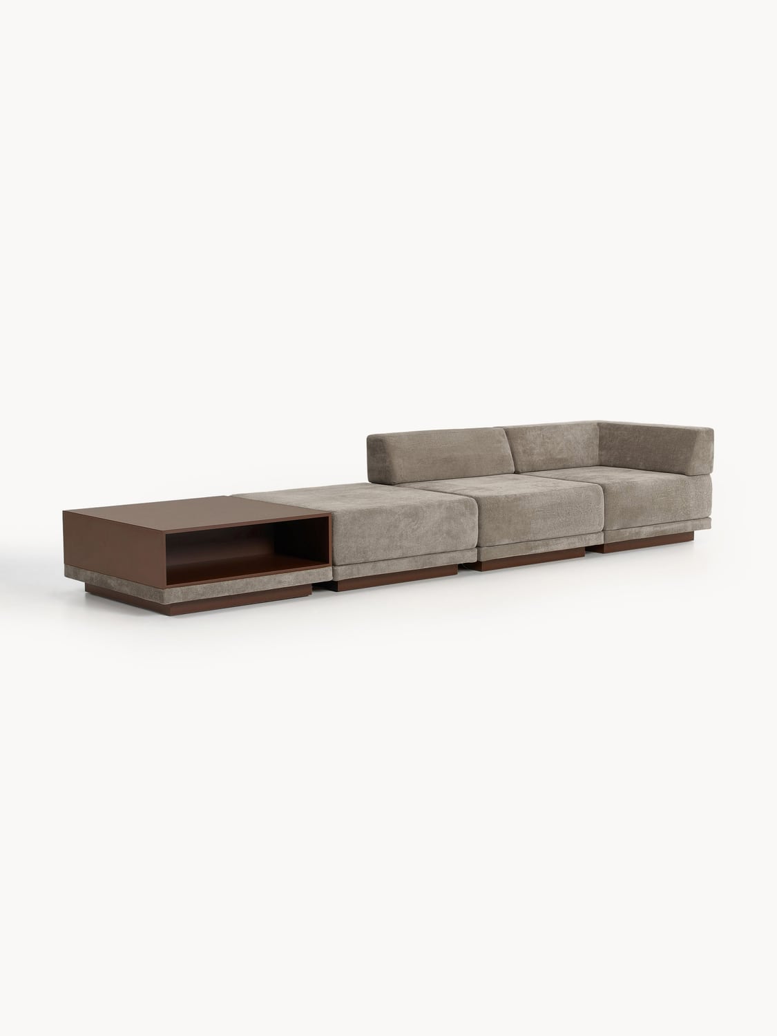 Colin Modular Sofa (4-seater) with Coffee Table & Ottoman — Taupe
